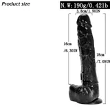 Black Realistic Dildo – 16 cm Bendable Waterproof Suction Cup Dildo — thumbnail 2 of 12