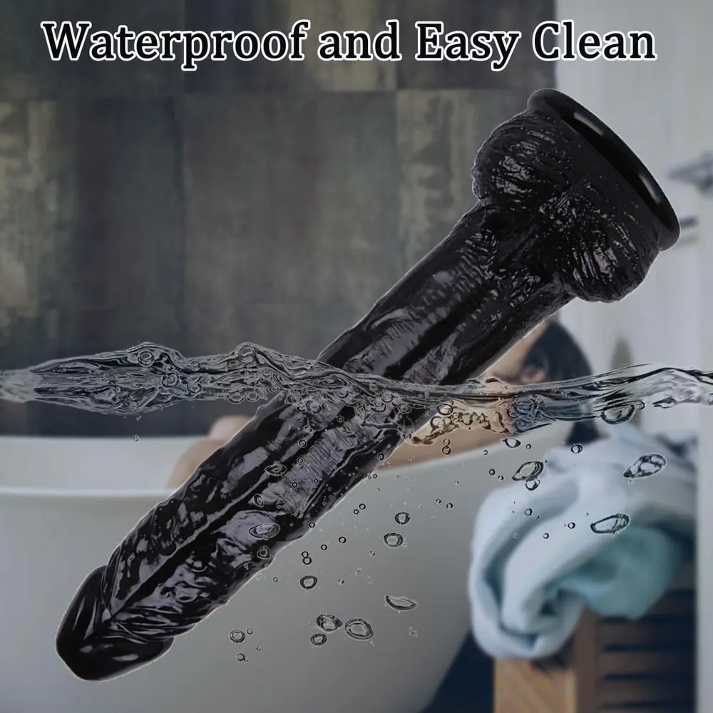 Black Realistic Dildo – 16 cm Bendable Waterproof Suction Cup Dildo — image 4 of 12