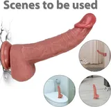 Liquid Silicone Realistic Dildo – 17 cm Bendable Suction Cup Dildo — thumbnail 4 of 10