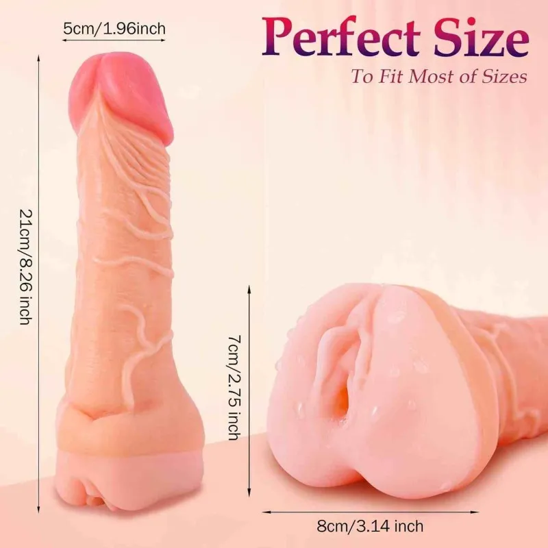 Realistic Cock Extender Sleeve – 21 cm Hollow Flesh-Tone Girth Sleeve — image 2 of 6