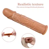 Realistic Penis Sleeve – 18 cm Hollow Flesh-Tone Sleeve with Firm Tip — thumbnail 6 of 7