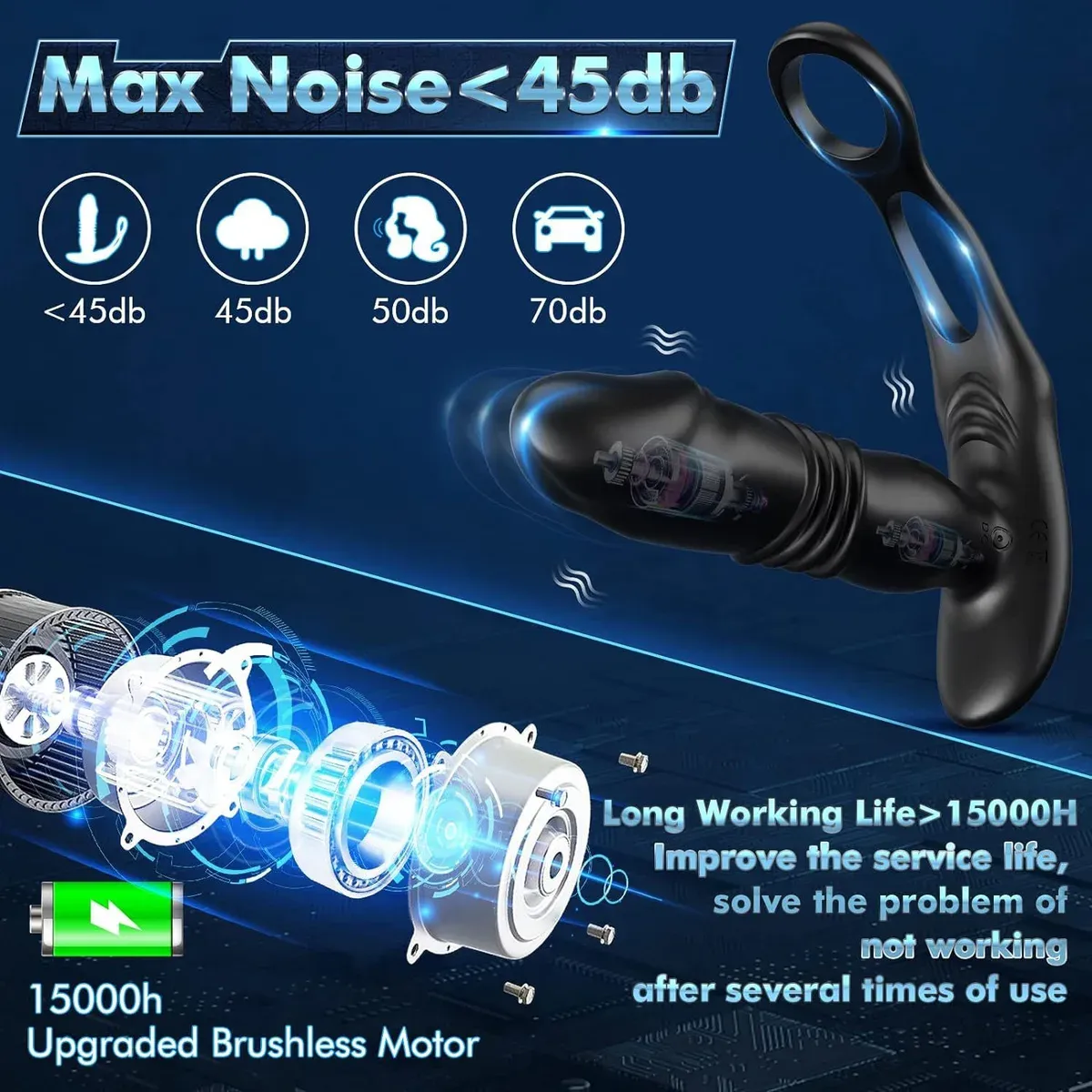 Remote Thrusting and Vibrating Plug with Dual Rings — image 11 of 19