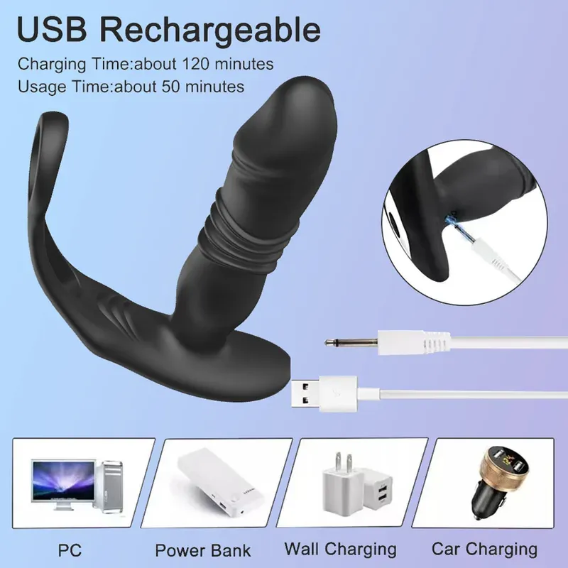 Remote Thrusting and Vibrating Plug with Dual Rings — image 15 of 19