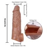 Veined Penis Extension Sleeve – 16 cm Smooth Flesh-Tone Sleeve, 65 g — thumbnail 2 of 13