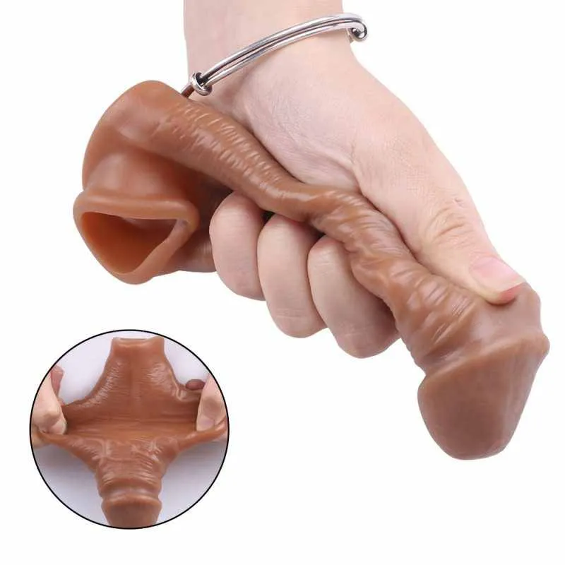 Veined Penis Extension Sleeve – 16 cm Smooth Flesh-Tone Sleeve, 65 g — image 9 of 13