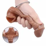 Veined Penis Extension Sleeve – 16 cm Smooth Flesh-Tone Sleeve, 65 g — thumbnail 9 of 13
