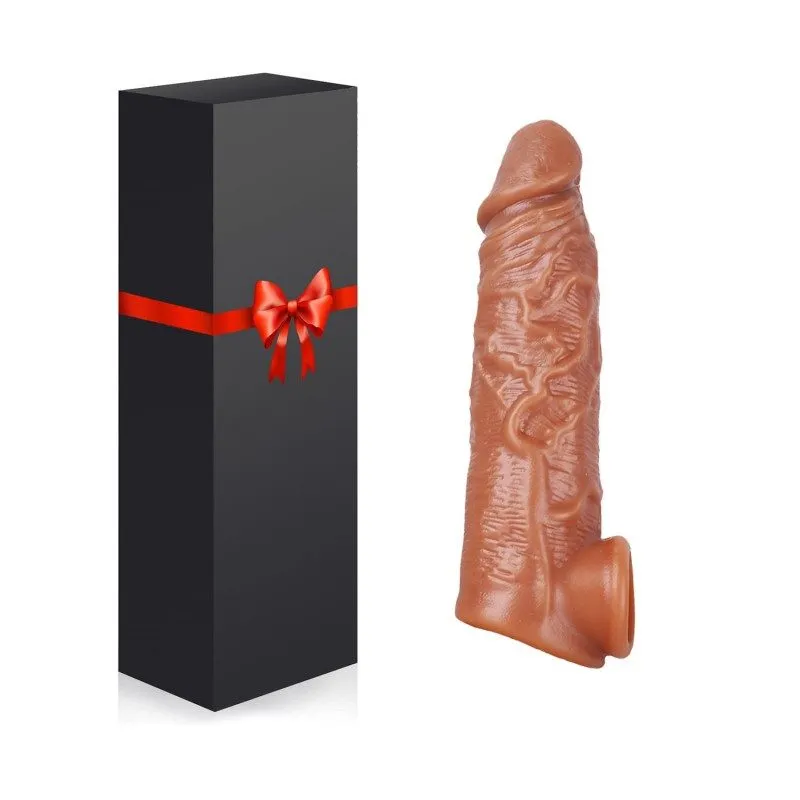 Veined Penis Extension Sleeve – 16 cm Smooth Flesh-Tone Sleeve, 65 g — image 13 of 13
